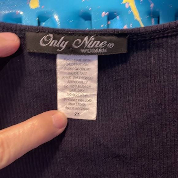 💰🚨CLEARANCE 🚨💰 
Sequins Navy Tank Top. Only Nine. 2X. B237 - Picture 4 of 5